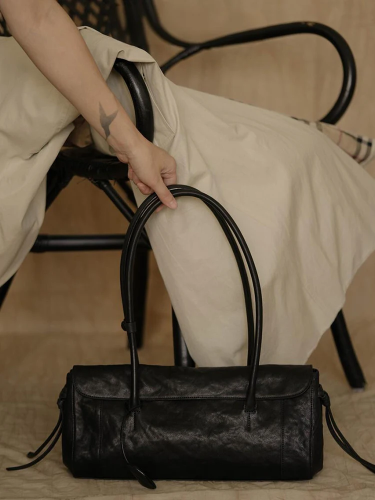 

Легкие роскошные модные высококачественные сумки на ремне из воловьей кожи с верхним слоем, новинка 2025, стильные французские высококачественные плиссированные кожаные сумки, модные