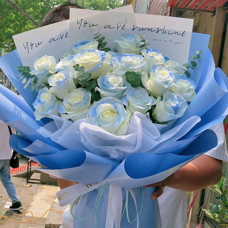 

Упаковочная бумага для букетов на День святого Валентина, водонепроницаемая, двухцветная, для ручной работы, DIY, материалы для упаковки цветов