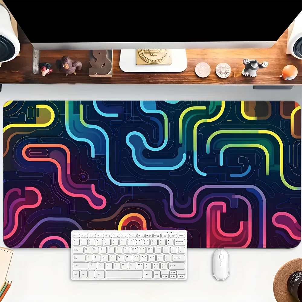 

Color Maze Mouse Pad Cartoon Design XXL Gaming Mousepad Rubber Base with Stitched Edge Non-Slip Desk Pad Large Desk Accessories