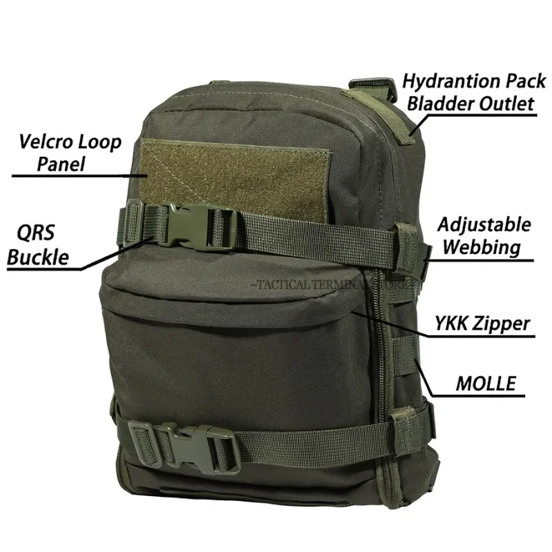 Tactical Hydration Pack Plate Carrier Molle Backpack Back Panel Airsoft Accessories Mini Pouch Outdoor Hunting Sports Water Bag image 3