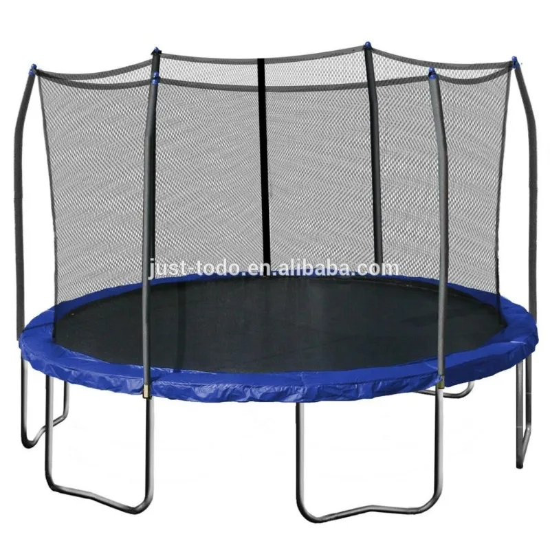 【2026】14ft Outdoor Workout Rebounder Exercise Trampoline With Ladder And Safety Net For Kids Adults PP Material Playground Tramp