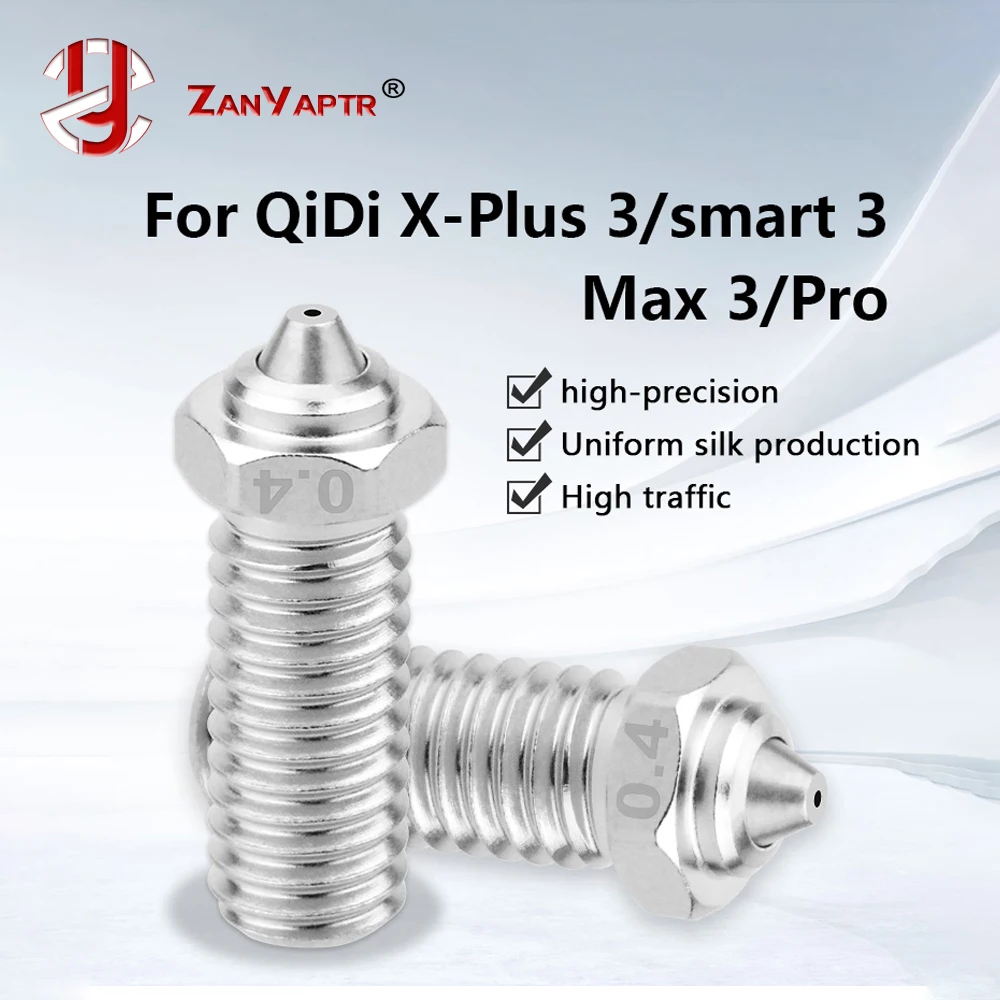 Bimetal Nozzle for QIDI Q1-Pro/X-Max 3/X-Plus 3/X-Smart 3  Plated Copper Hardened Steel Nozzle