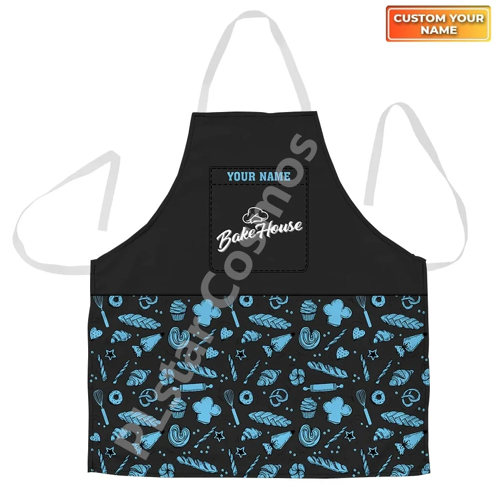 Bake House Apron Custom Name Baking Supplies Uniform 3D All Over Printed Apron