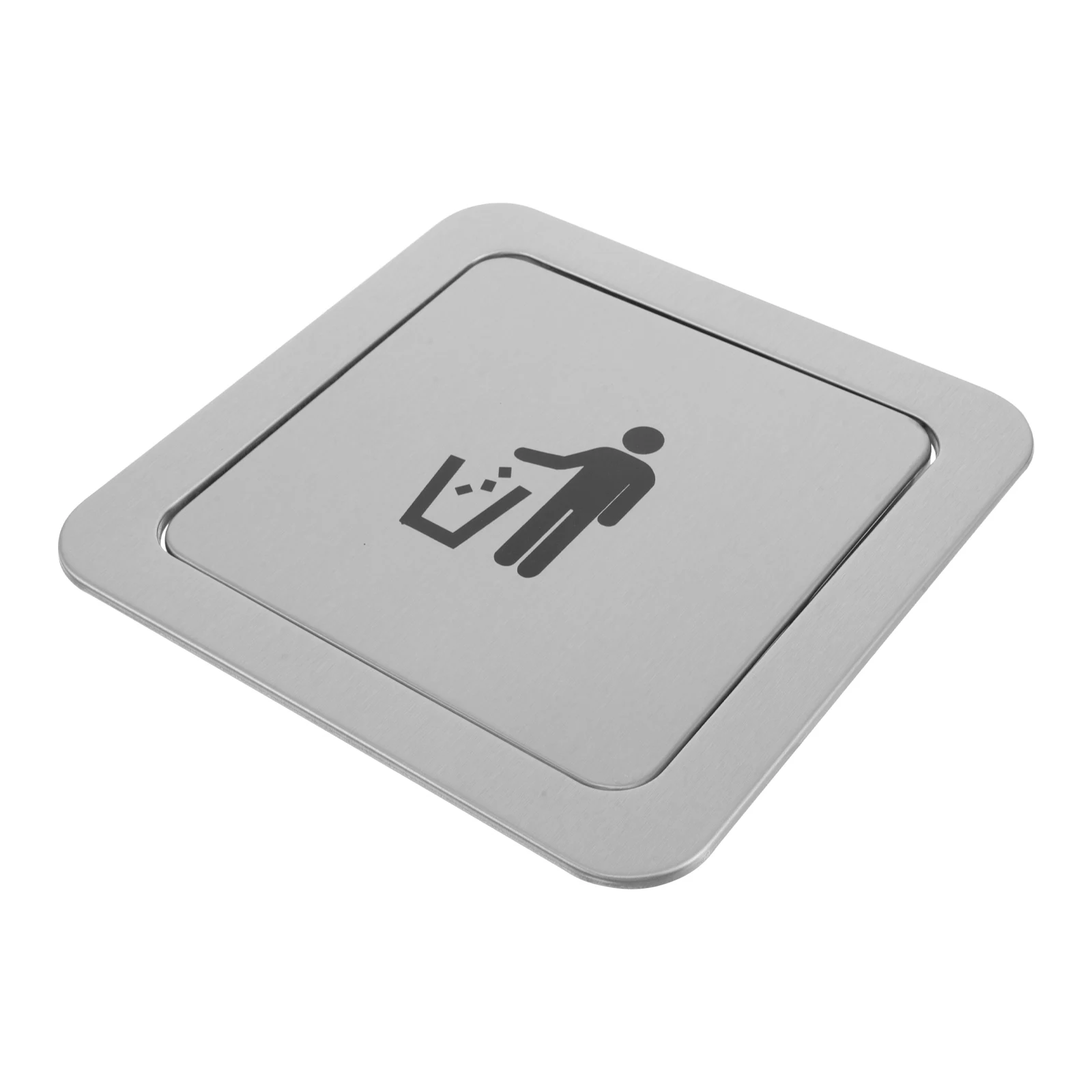 

Embedded Trash Can Lid 19-21Cm Stainless Steel Countertop Waste Chute Cover Square Swing Flap Bin Grommet For Kitchen