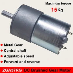 ZGA37RG DC Motor 12V 24V DC Gear Motor 2.5RPM/5RPM/10RPM/50RPM/100RPM/150RPM/200RPM/300RPM/550RPM/1000RPM Central Shaft Output