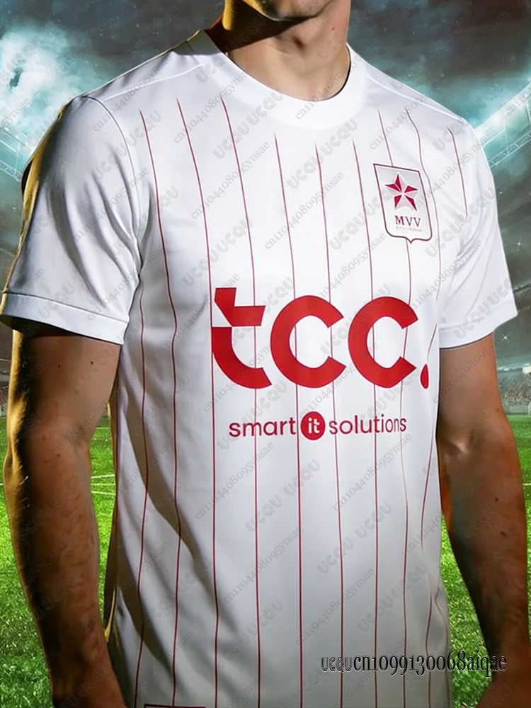 Zomer Nieuwe Heren Voetbalshirts Snel Droogende Fiets Shirts Nederland MVV Maastricht 25-26 Thuis Tenue Volwassenen/Kinderen Team Uniform