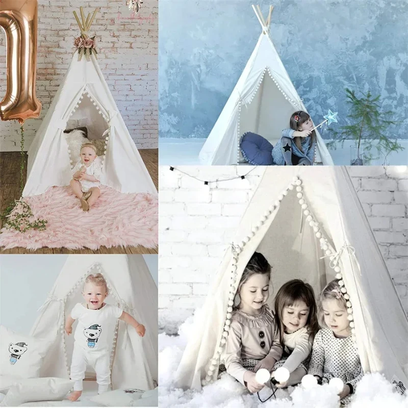 1.35M kids play tent house Children Outdoor Household Wigwam Portable Folding Child Tipi Teepee Girl and Boy Castle Play Room