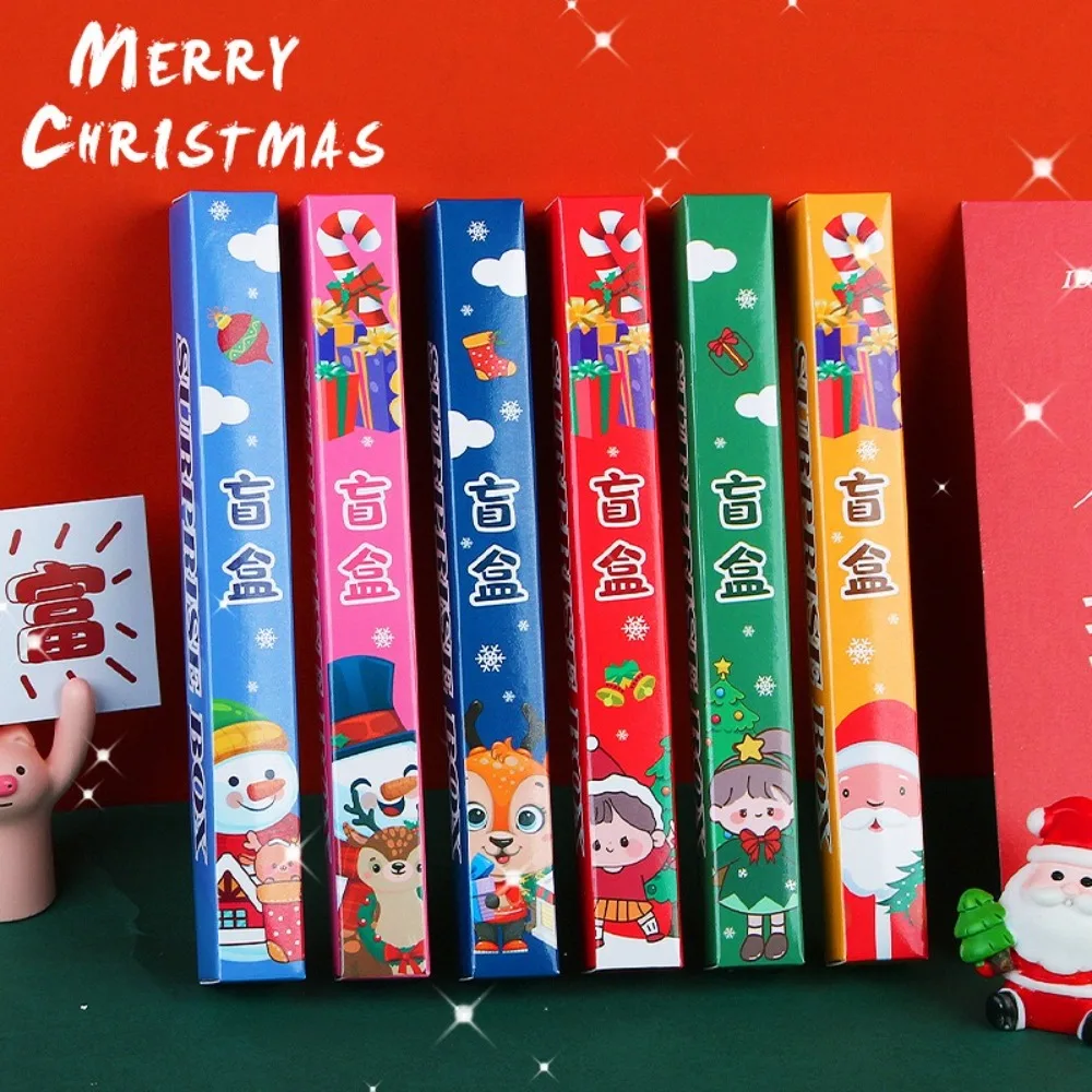 Creativo cartone animato Natale scatola cieca forniture per scrittura pressa ad asciugatura rapida inchiostro nero penna gel strumento di scrittura penna gel regali di Natale