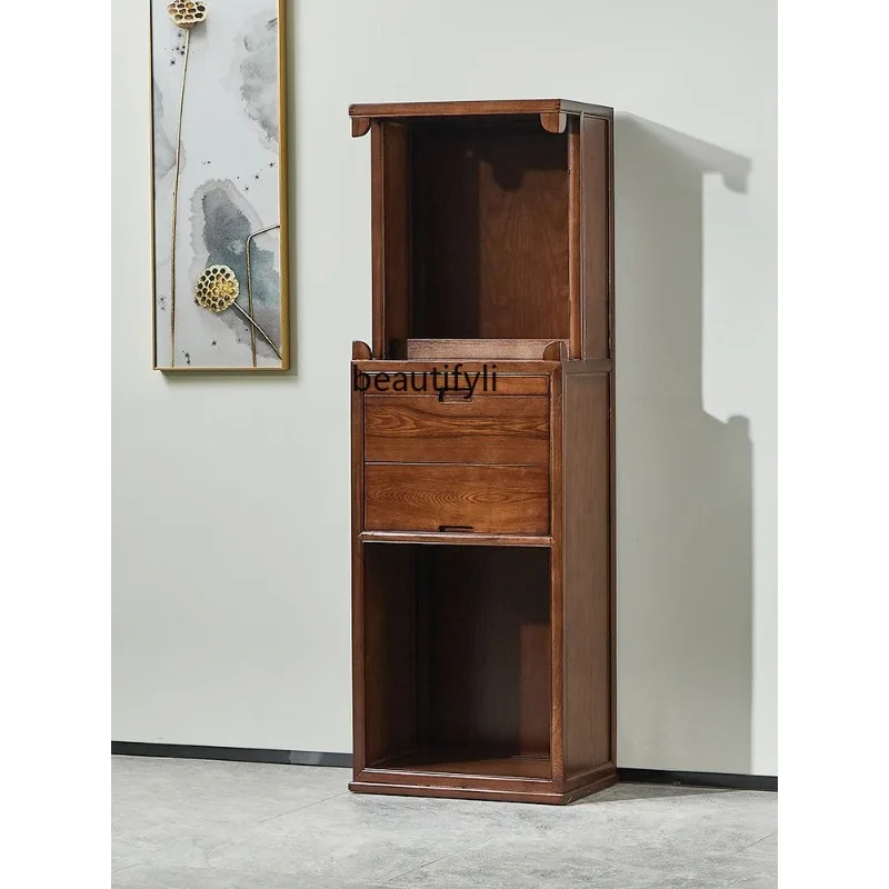 New Chinese Ebony Solid Wood Black Walnut Shrine Cabinet Three-layer Buddha Cabinet Household