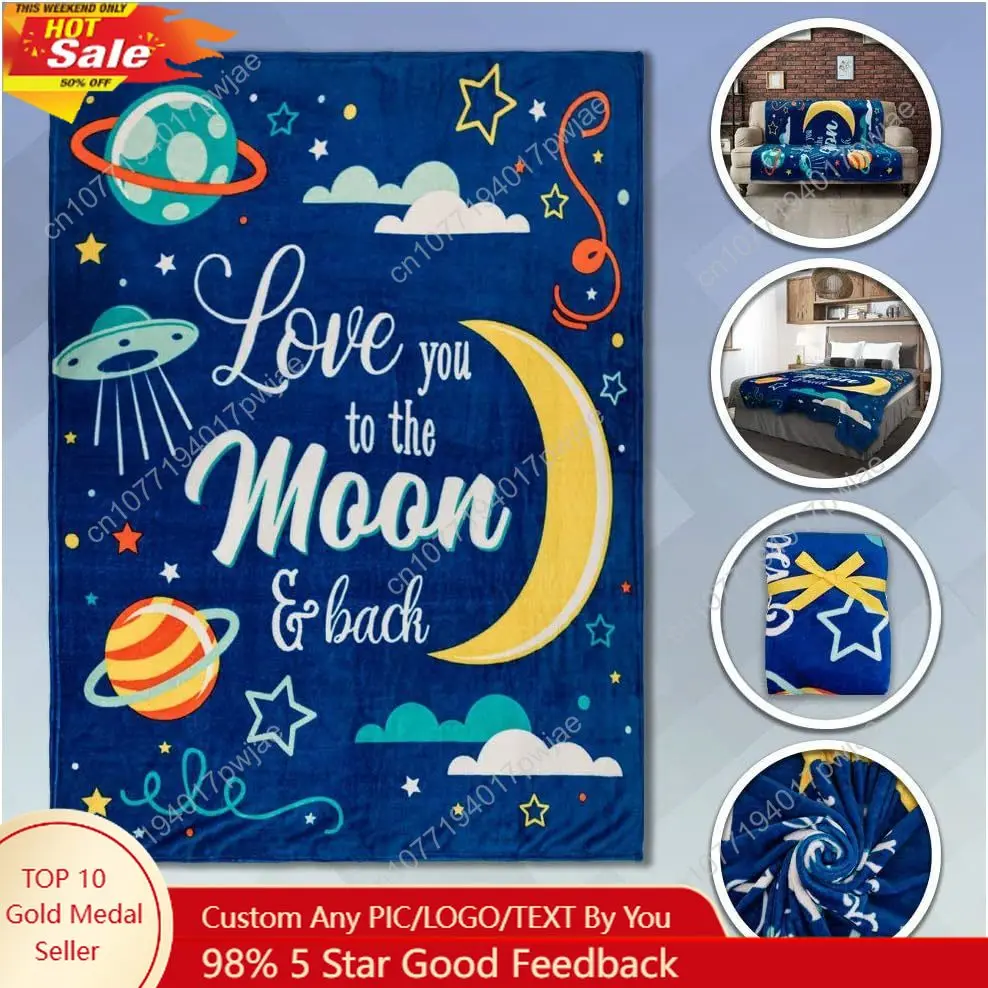 

Love You to The Moon & Back Super Soft Throw Blanket Throw Blanket for Bedroom Living Room Kids babies Custom blankets