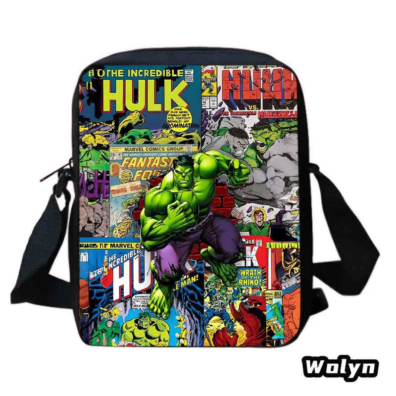 

Crossbody Backpack for Boys Girls,Cartoon The Hulk Shoulder Bags Prints School Crossbody Bags,The Hulk Child Messenger Satchel