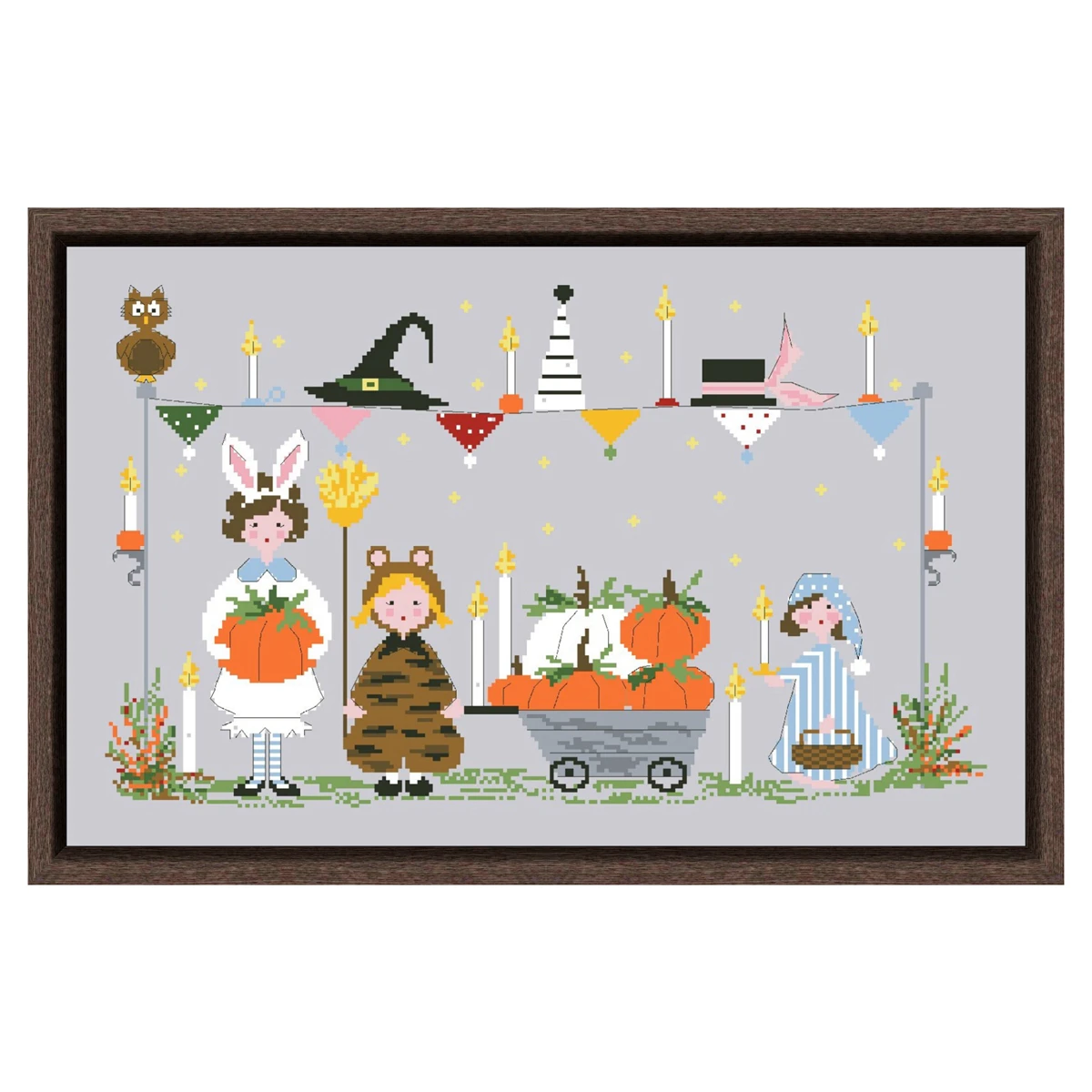 Harvest pumpkin cross stitch kit Halloween cartoon 18ct 14ct 11ct silver canvas stitching embroidery DIY