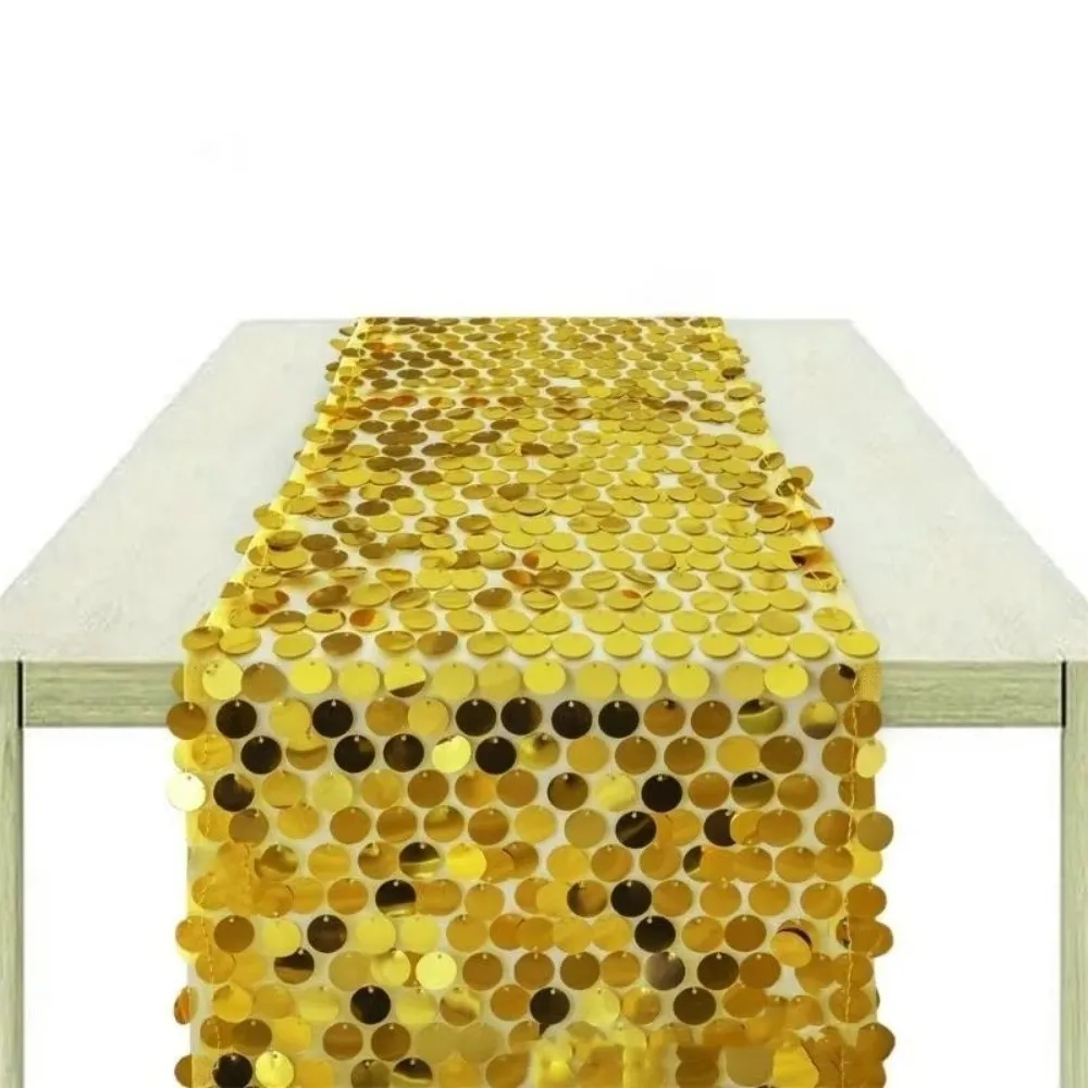 Fish Scale Sequins Table Runner Luxurious Sparkling Sequin Tablecloth Long 30x274cm Glitters Table Cover Kitchen Dining Table