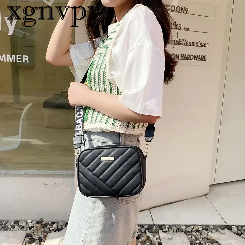 Xgnvpy-Bolsa crossbody pequena para mulheres, couro PU, bolsa mensageiro, bolsa com zíper, bolsa feminina, viagem, verão, nova moda