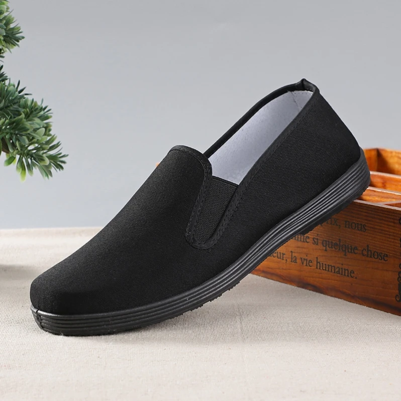

Old Beijing Cloth Shoes Men's Slip-On Work Shoes Black Soft Bottom Anti-Slip Wear-Resistant Comfortable round Toe Spring Summer
