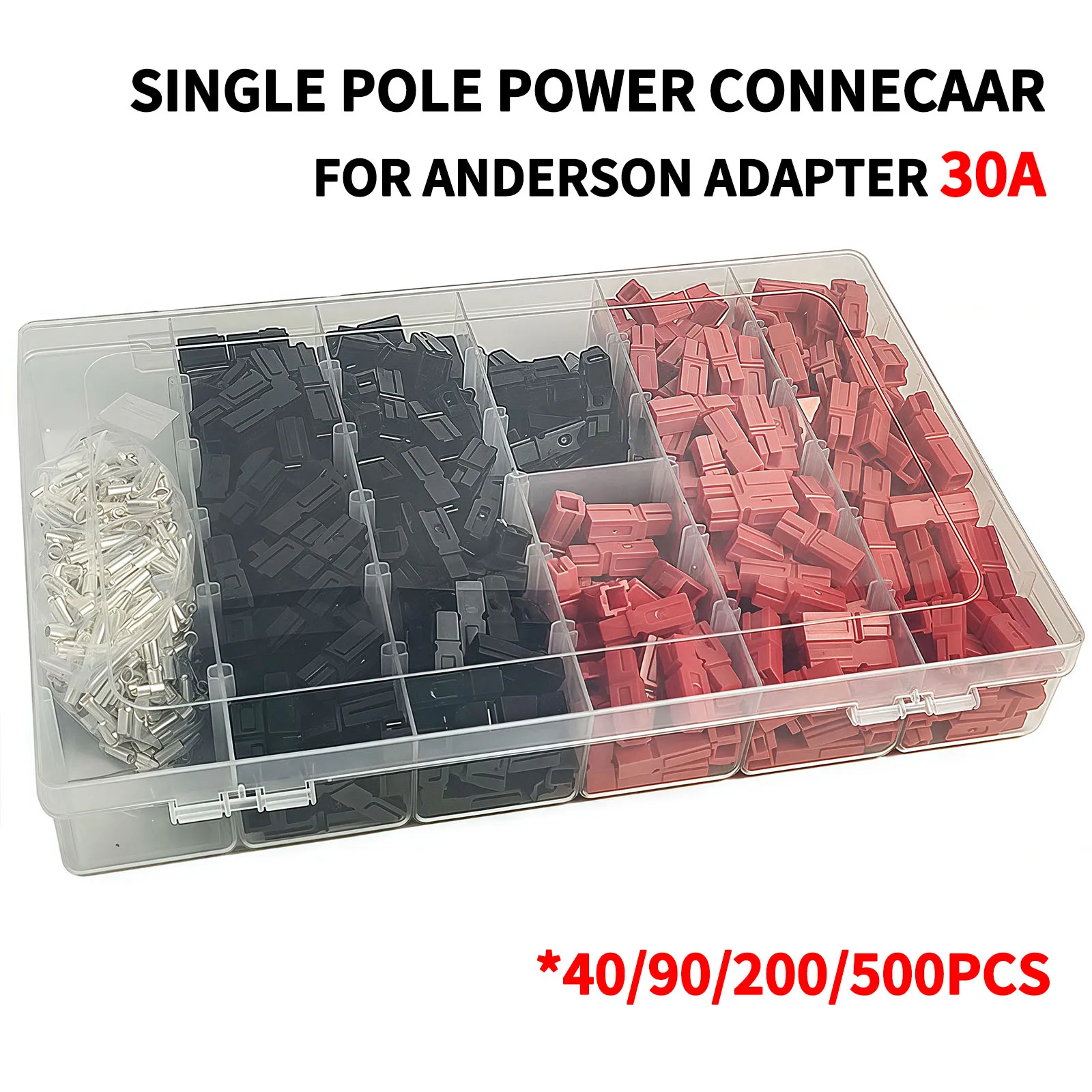

40/90/200/500Pcs Anderson Single Pole Plug 30a Electric Plug Battery Forklift High Current Connector PP
