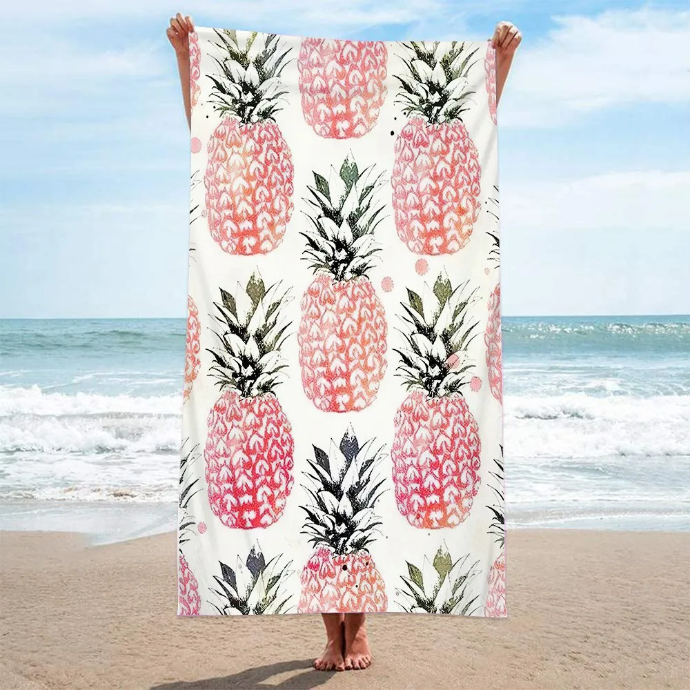 

Tropical Fruit Pineapple Large Beach Towel, Gym Sports, Swim, Surf Club,Holiday Birthday Gift,Drop Shipping, Wholesale