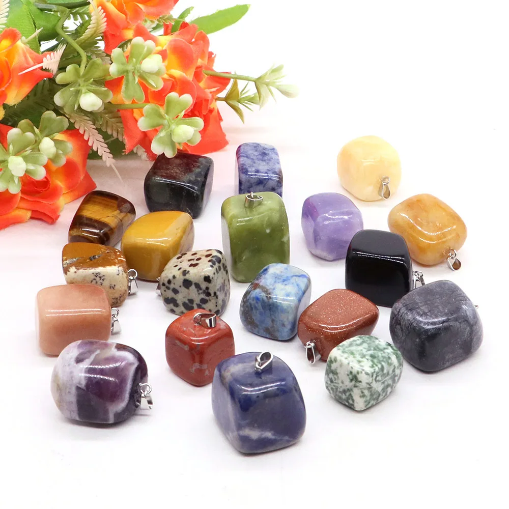 Natural Stone Pendant Irregular Shape Amethyst Quartz Crystal Energy Charms For Jewelry Making Earrings Necklace DIY Accessories