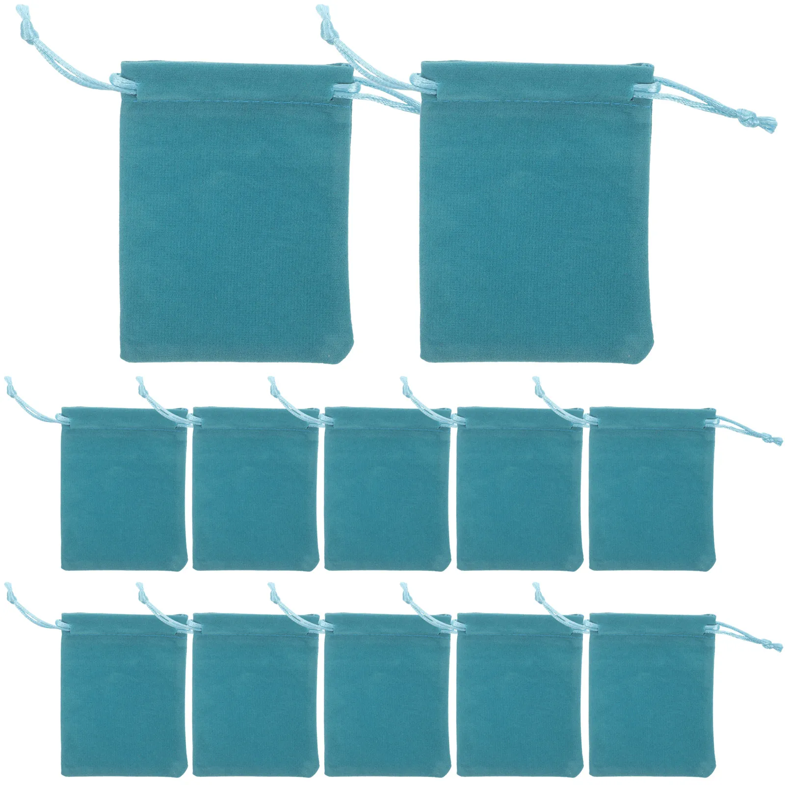 

12pcs Jewelry Storage Bags Blue 7x9 Portable Protective Drawstring Wedding Gift Coin Bakery Packaging Holiday