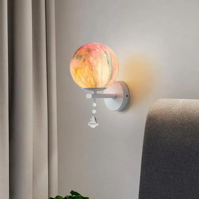 

Moon Wall Lamp Modern Simple Bedroom Bedside Decorative Lighting Creative Corridor Living Room Planet Wall Light