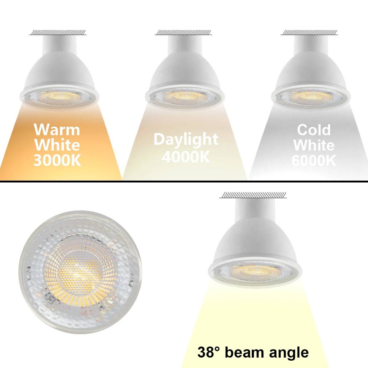 1-10PCS GU10 GU5.3 LED spotlight Bulb MR16 220V highlight 3W 5W 6W 7W Suitable for kitchen, bathroom, living room and office