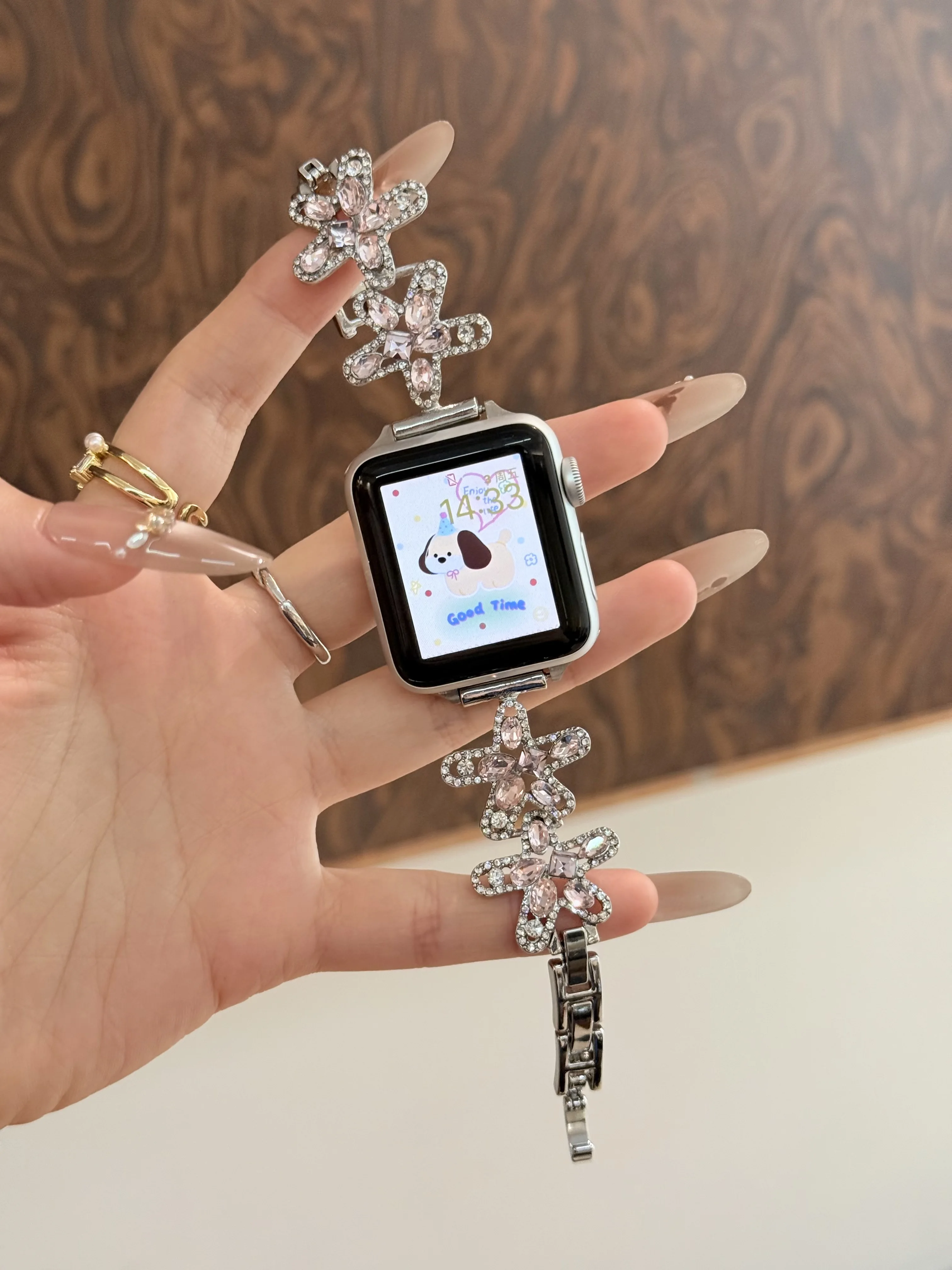 

Compatible with iWatch strap 38mm 40mm 41mm 42mm 44mm 45mm 49mm Aurora colored diamond fashionable handmade strap