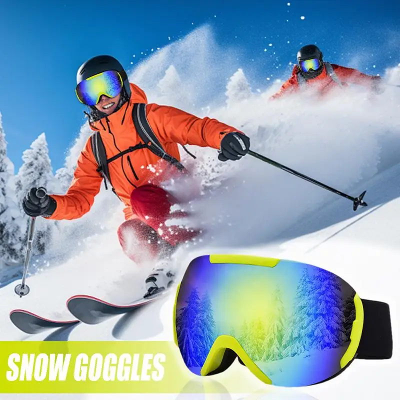 Snowboard Goggles Over Glasses Men Snow Ski TPU Frame Goggles For Kids Unbreakable PC Lenses Winter Snow Sports Goggles Youth