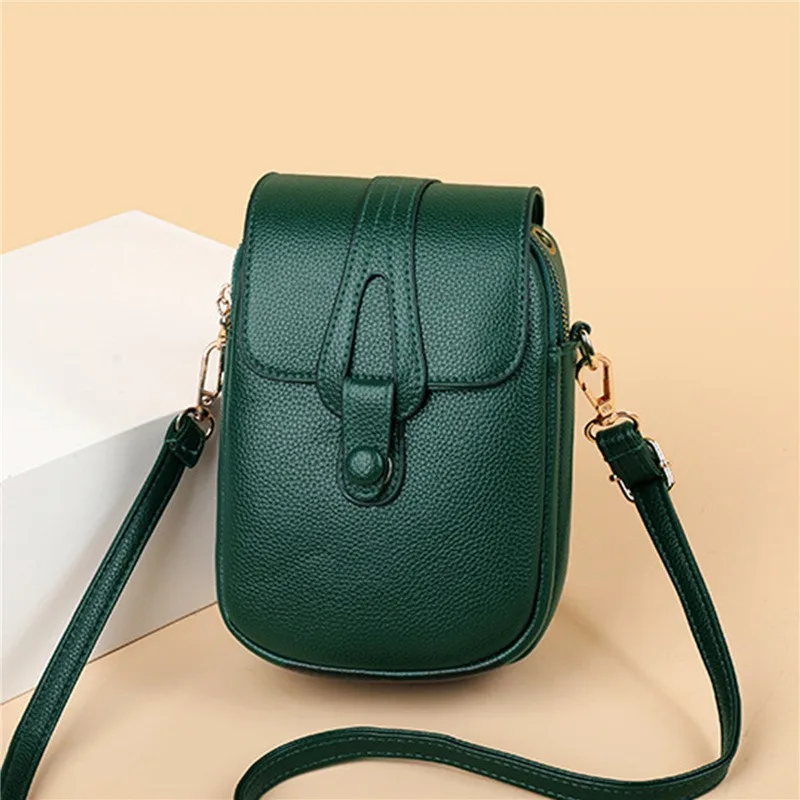 Simple Design PU Leather Crossbody Shoulder Bags for Women Spring Retro Branded Handbags and Purses Ladies Mobile Phone sac