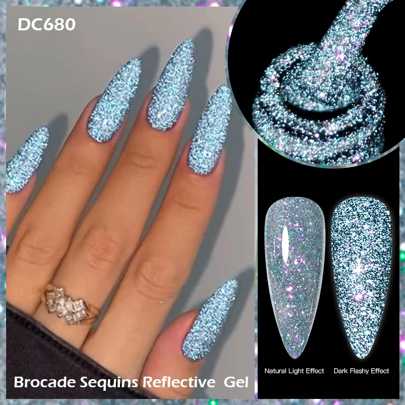 Mtssii 7ML Kleurrijke Reflecterende Gel Nagellak Glitter Fonkelende Flash Glitter Gel Polish Semi Permanente Vernis Losweken Nagels