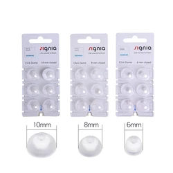 Signia Click Dome 6/8/10/12 mm open and closed domed Double For CIC RIC Hearing Aids - 6 Domes Each.open and closed domed