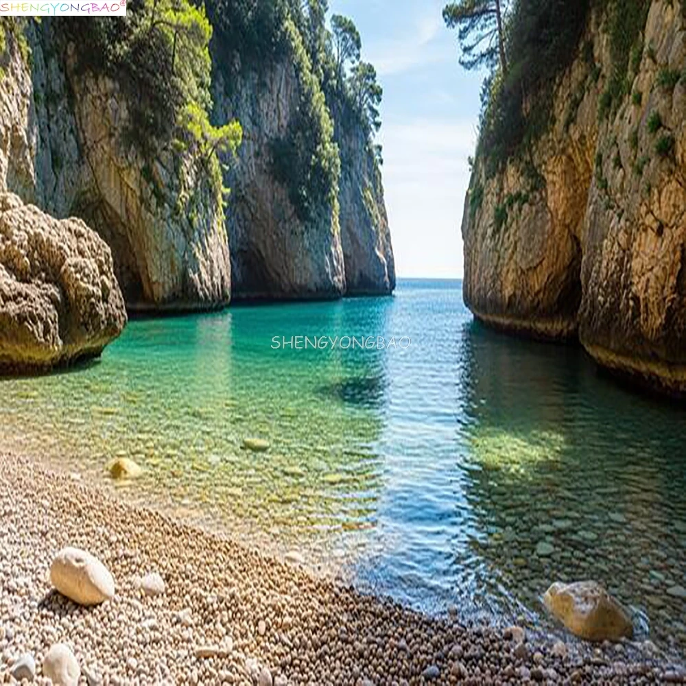 

Capri Island Scenery Background Sea Colorful Flowers Rocky Cave Blue Ocean Navagio Beach Photography Backdrops SP-01