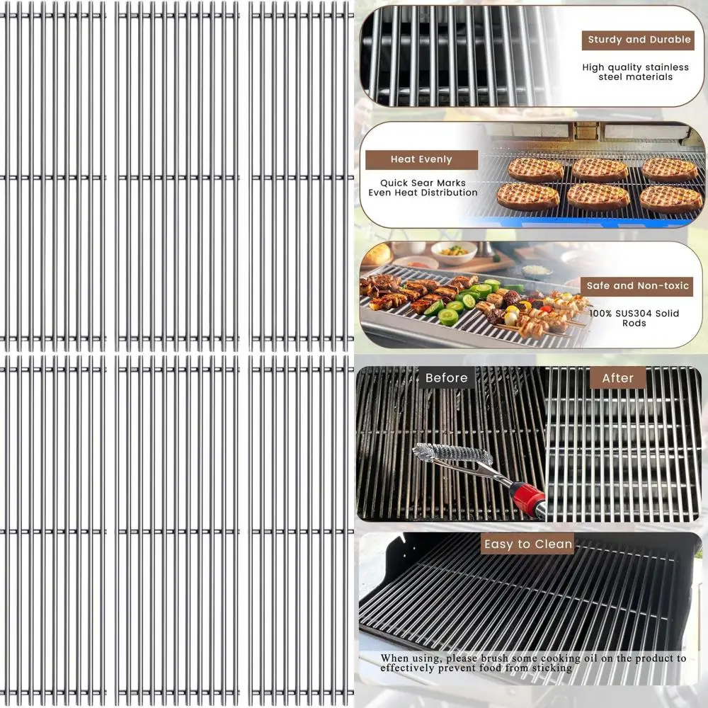 

3-Pack Stainless Steel Cooking Grates for Dyna-Glo Grills DGE530Bsp-D, DGE530Gsp-D, DGE530SSP-D