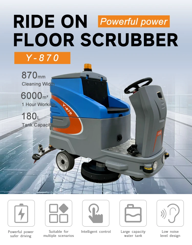 Electric Auto-Orbital Rotary Scrubber Floor Cleaning Machine Double Brush Plate for Epoxy Cement Marble Floors