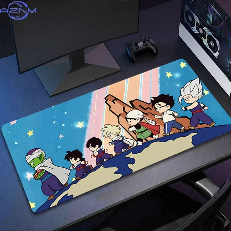 Anime Blue Hair Warrior Character Mouse Pad, Rubber Anti-slip Gaming Mouse Pad, Manga Sketch Print Desk Mat with Smooth Surface
