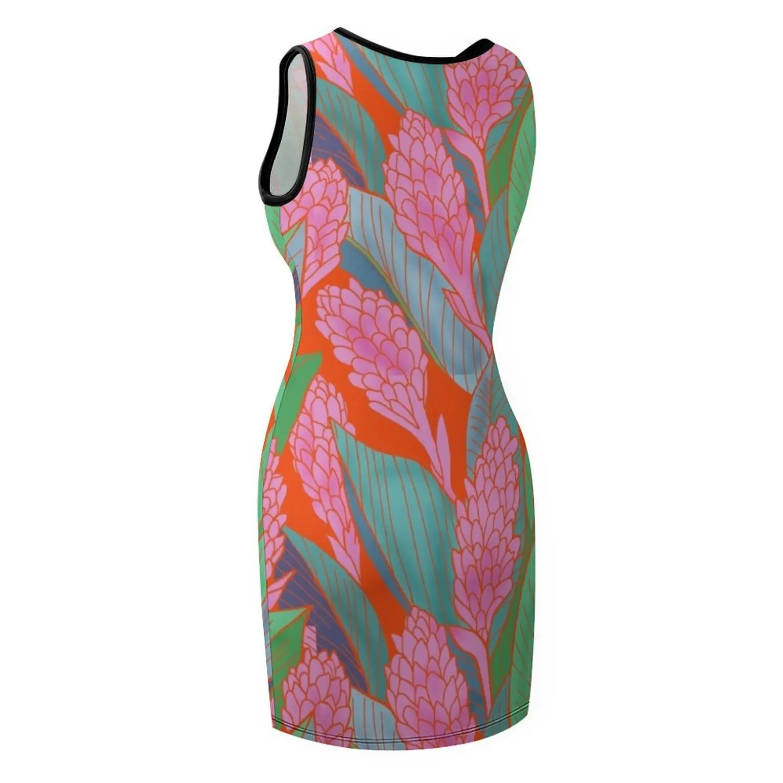 Robe d'été sans manches à fleurs de gingembre rose sauvage pour femmes, robes d'occasion formelles, sensuelles et sexy, vêtements pour femmes