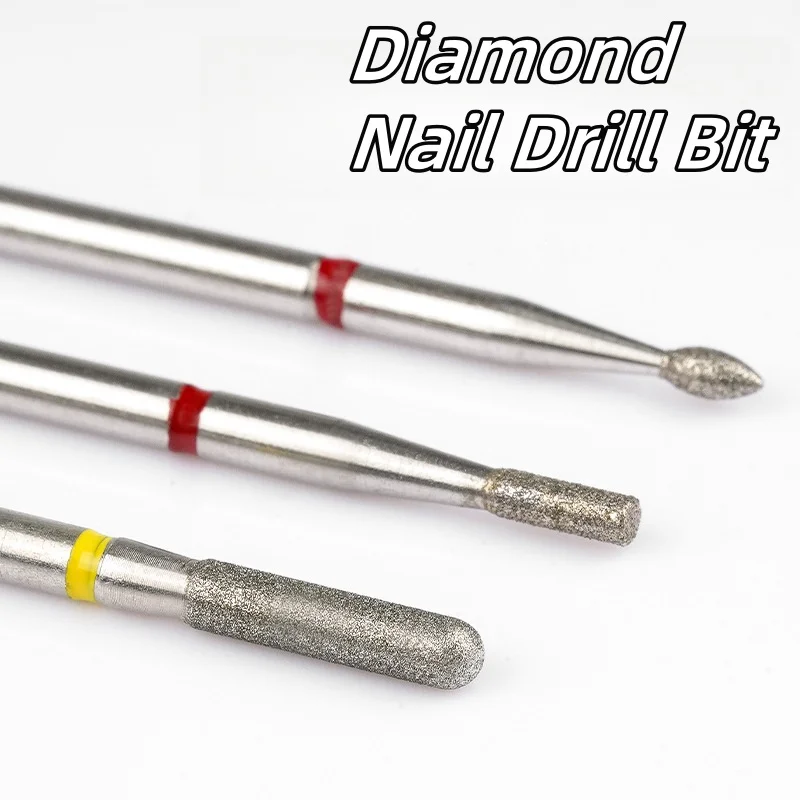 مجموعة رؤوس أظافر ماسية مكونة من 3 قطع أدوات تلميع الأظافر، لقمة ثقب أظافر ماسية رفيعة جدًا ومزيل باديكير لجل الأكريليك #2