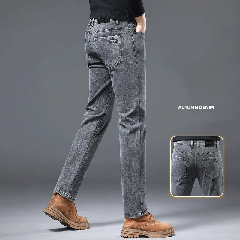 

Spring Autumn New Men's Brand Jeans Casual Business Slim Denim Pants Classic Stretch Fashion Male Clothing Trousers