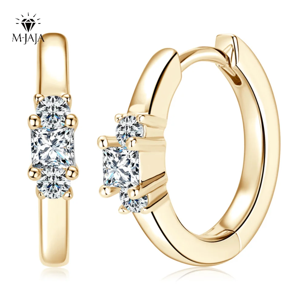 

M-JAJA Moissannite Stud Earring for Women Men Classic 925 Sterling Silver Stud D Color Hoop Earrings GRA Lab Diamond Jewelry