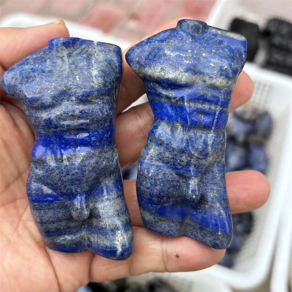 1PCS Natural Quartz & Lapis Lazuli Reiki Crystal Model Carving - Home Decor Healing Gift Collectible Body Healing Stone
