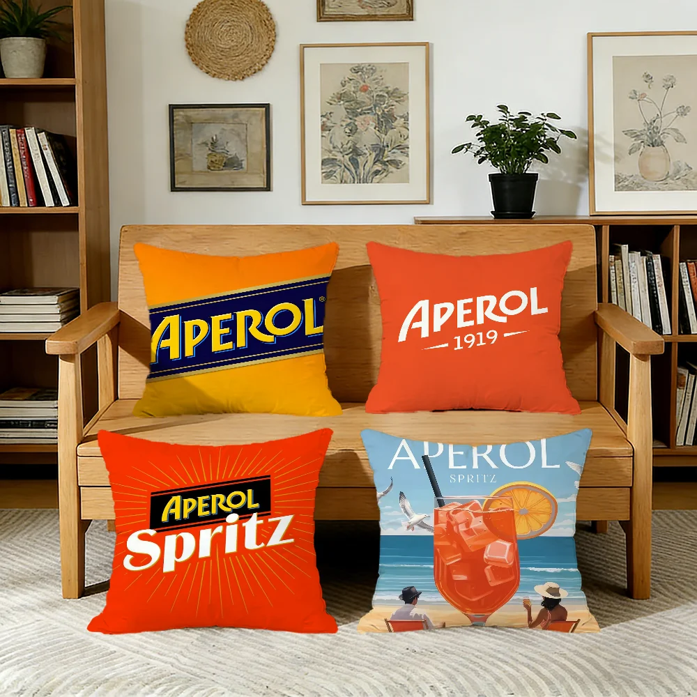 A-Aperol logo S-Spritz-z cushion cover For Pillow Printing Sofa Decoration Home Car Room Coffee Shop Office Nordic Simplicity
