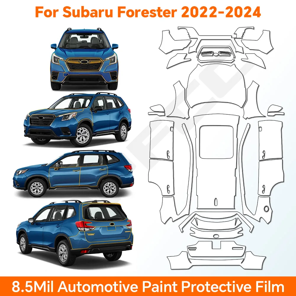 

8.5Mil TPU For Subaru Forester 2022-2024 Pre-cut Car Paint Protection Film PPF Body Sticker Clear Anti-Scratch Bra Resistant