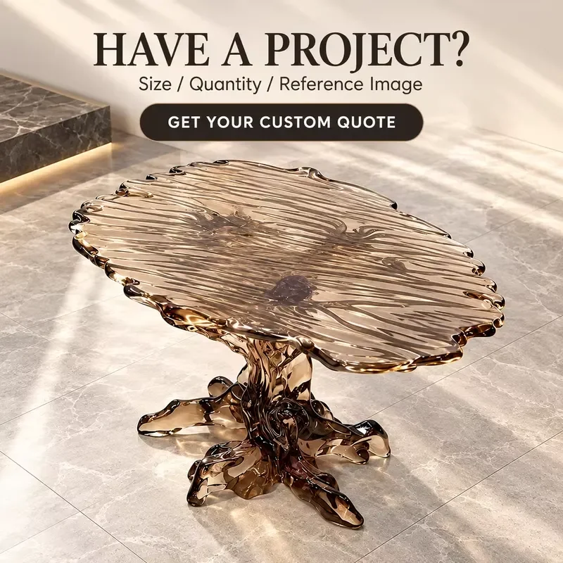 Minimalist Transparent Resin Coffee Table Ice Texture Small Island Table for Modern Home Living Room Hotel Cafe