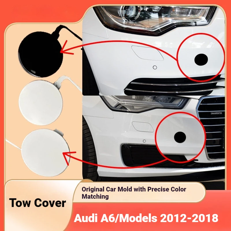 For 12-18 Audi A6 A6L Trailer Cover Front & Rear Bar A6 Trailer Hook Cover Bumper Trailer Hole Cover