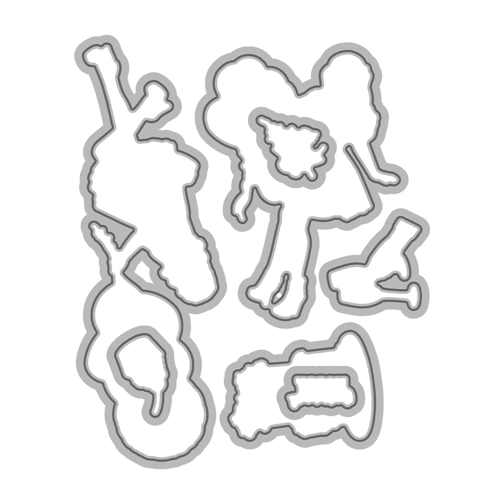 Mangocraft Happy Birthday Cake Balloon Girl Cutting Dies Clear Stamp DIY Scrapbooking Metal Dies Silicone Stamp For Cards Albums