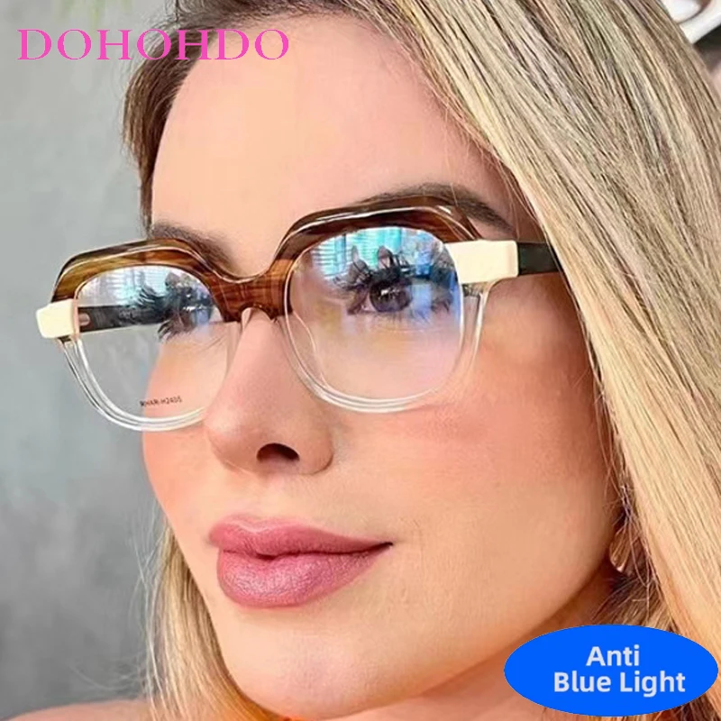 

Vintage Brand Designer Square Women Man Blue Light Blocking Glasses Optical Spectacle Protection Eyeglasses For Office Work Очки