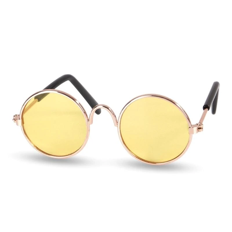 

Pet Sunglasses Retro Dogs Glasses Circular Lens Metal Frame Sunglass Cosplays