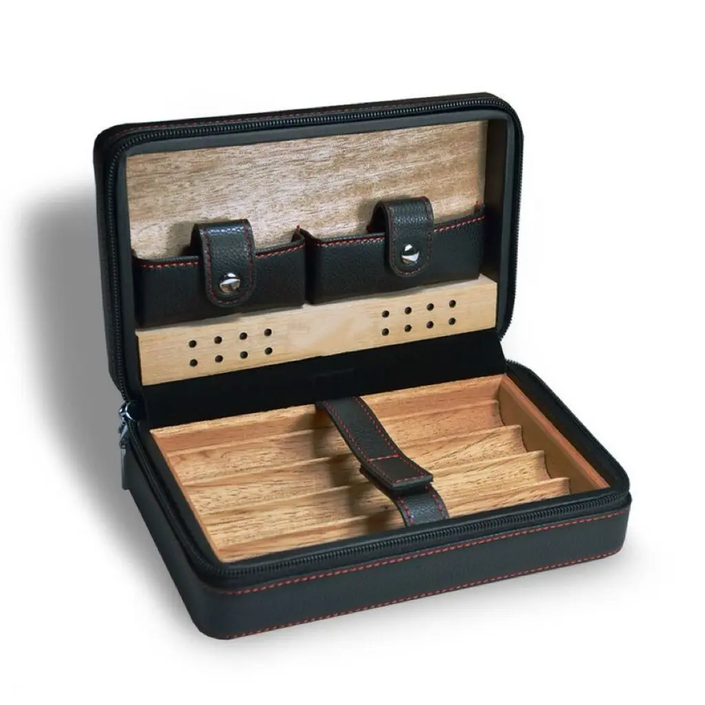 Cedarwood Portable Travel Creative Cigar Box, Moisture-Proof And Textured Cigar Box