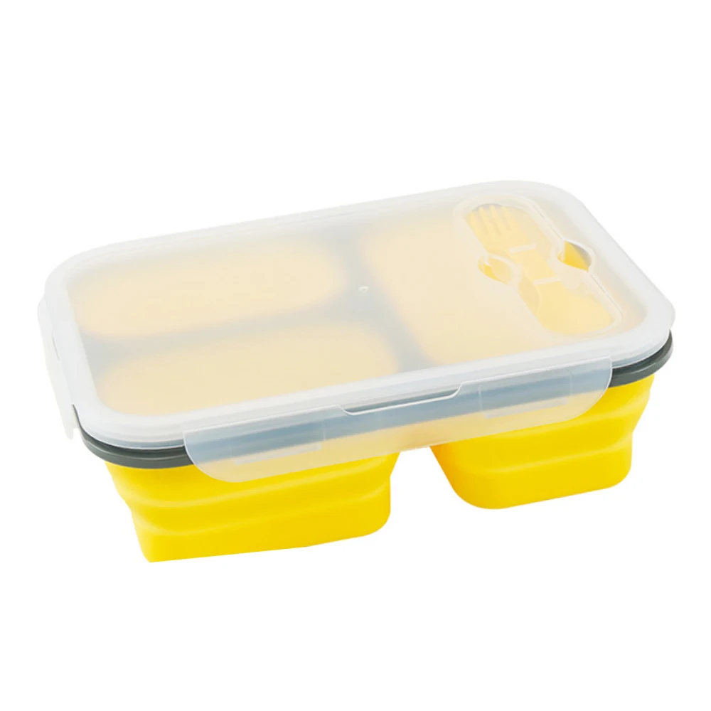 Silicone world 1300ml Silicone Collapsible Portable Lunch Box Large Capacity Bowl Lunch Bento Box Folding Lunchbox Eco-Friendly