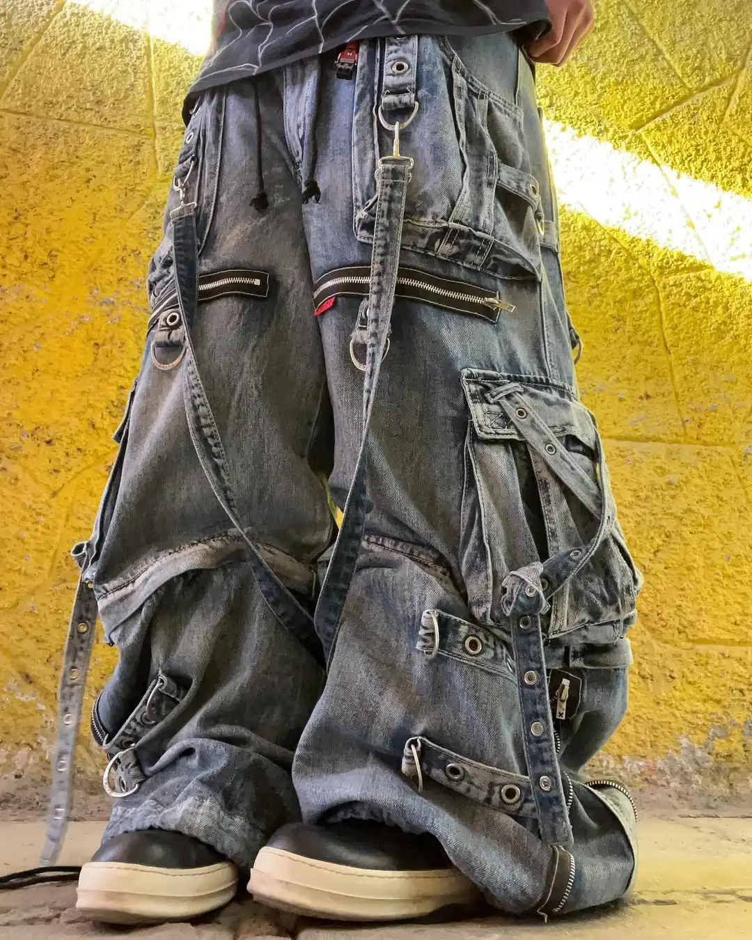 Wide Leg Cargo Jeans Men Women Y2K Streetwear