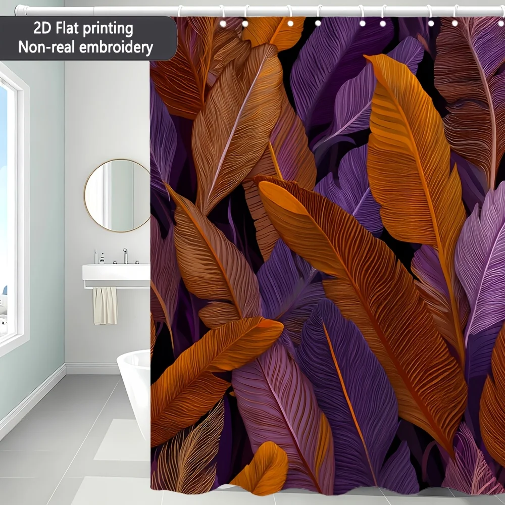 Luxury Tropical Botanical Leaf Shower Curtain Waterproof Bathroom Curtain Decor 180x180cm Jungle Pattern Modern Home Bath Decor